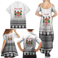 Fiji Heart Tribal Personalised Family Matching Summer Maxi Dress and Hawaiian Shirt Polynesian Patterns