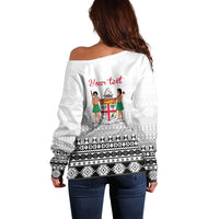 Fiji Heart Tribal Personalised Off Shoulder Sweater Polynesian Patterns