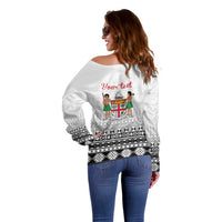 Fiji Heart Tribal Personalised Off Shoulder Sweater Polynesian Patterns