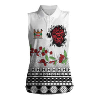 Fiji Heart Tribal Personalised Women Sleeveless Polo Shirt Polynesian Patterns
