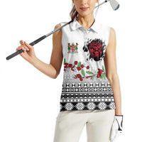 Fiji Heart Tribal Personalised Women Sleeveless Polo Shirt Polynesian Patterns