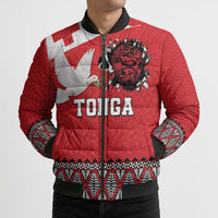 Tonga Heart Tribal Personalised Bomber Puffer Jacket Polynesian Patterns