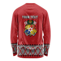 Tonga Heart Tribal Personalised Long Sleeve Shirt Polynesian Patterns