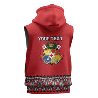 Tonga Heart Tribal Personalised Sleeveless Hoodie Polynesian Patterns