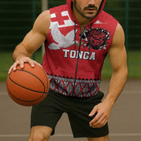 Tonga Heart Tribal Personalised Sleeveless Zip Hoodie Polynesian Patterns