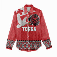 Tonga Heart Tribal Personalised Women Casual Shirt Polynesian Patterns