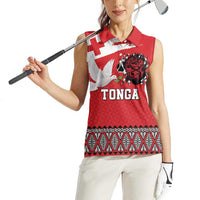 Tonga Heart Tribal Personalised Women Sleeveless Polo Shirt Polynesian Patterns LT9 - Polynesian Pride