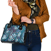 Personalised Hawaii Tribal Humpback Whale Shoulder Handbag Polu Hibiscus Seamless Pattern