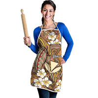 Personalised Hawaii Tribal Humpback Whale Apron Melemele Hibiscus Seamless Pattern