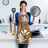 Personalised Hawaii Tribal Humpback Whale Apron Melemele Hibiscus Seamless Pattern
