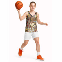 Personalised Hawaii Tribal Humpback Whale Basketball Jersey Melemele Hibiscus Seamless Pattern LT9 - Polynesian Pride