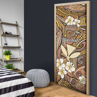 Personalised Hawaii Tribal Humpback Whale Door Cover Melemele Hibiscus Seamless Pattern LT9 - Polynesian Pride
