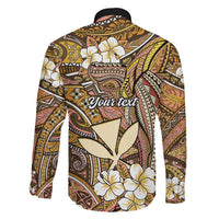 Personalised Hawaii Tribal Humpback Whale Family Matching Off The Shoulder Long Sleeve Dress and Hawaiian Shirt Melemele Hibiscus Seamless Pattern