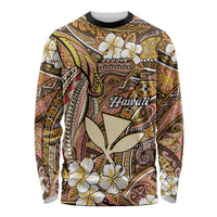 Personalised Hawaii Tribal Humpback Whale Long Sleeve Shirt Melemele Hibiscus Seamless Pattern