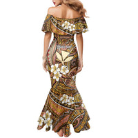 Personalised Hawaii Tribal Humpback Whale Mermaid Dress Melemele Hibiscus Seamless Pattern