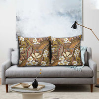 Personalised Hawaii Tribal Humpback Whale Pillow Cover Melemele Hibiscus Seamless Pattern LT9 - Polynesian Pride