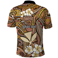Personalised Hawaii Tribal Humpback Whale Polo Shirt Melemele Hibiscus Seamless Pattern