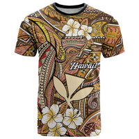 Personalised Hawaii Tribal Humpback Whale T Shirt Melemele Hibiscus Seamless Pattern LT9 Gold - Polynesian Pride