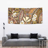 Personalised Hawaii Tribal Humpback Whale Tapestry Melemele Hibiscus Seamless Pattern