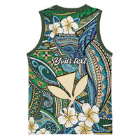 Personalised Hawaii Tribal Humpback Whale Basketball Jersey Omaomao Hibiscus Seamless Pattern LT9 - Polynesian Pride