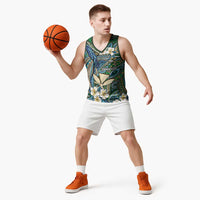 Personalised Hawaii Tribal Humpback Whale Basketball Jersey Omaomao Hibiscus Seamless Pattern LT9 - Polynesian Pride