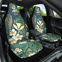 Personalised Hawaii Tribal Humpback Whale Car Seat Cover Omaomao Hibiscus Seamless Pattern