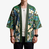 Personalised Hawaii Tribal Humpback Whale Kimono Omaomao Hibiscus Seamless Pattern