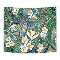 Personalised Hawaii Tribal Humpback Whale Tapestry Omaomao Hibiscus Seamless Pattern
