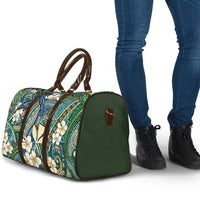 Personalised Hawaii Tribal Humpback Whale Travel Bag Omaomao Hibiscus Seamless Pattern LT9 - Polynesian Pride