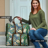 Personalised Hawaii Tribal Humpback Whale Travel Bag Omaomao Hibiscus Seamless Pattern LT9 - Polynesian Pride