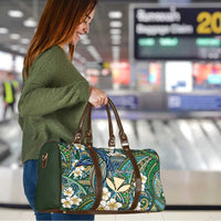 Personalised Hawaii Tribal Humpback Whale Travel Bag Omaomao Hibiscus Seamless Pattern LT9 - Polynesian Pride