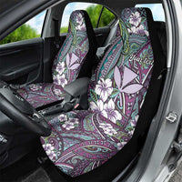 Personalised Hawaii Tribal Humpback Whale Car Seat Cover Poni Hibiscus Seamless Pattern LT9 - Polynesian Pride