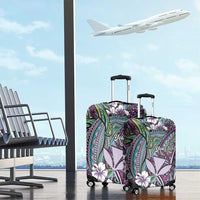 Personalised Hawaii Tribal Humpback Whale Luggage Cover Poni Hibiscus Seamless Pattern