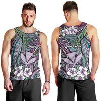 Personalised Hawaii Tribal Humpback Whale Men Tank Top Poni Hibiscus Seamless Pattern