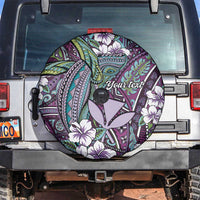 Personalised Hawaii Tribal Humpback Whale Spare Tire Cover Poni Hibiscus Seamless Pattern LT9 Purple - Polynesian Pride