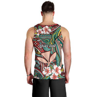 Personalised Hawaii Tribal Humpback Whale Men Tank Top Ulaula Hibiscus Seamless Pattern