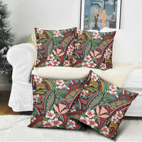 Personalised Hawaii Tribal Humpback Whale Pillow Cover Ulaula Hibiscus Seamless Pattern