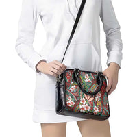 Personalised Hawaii Tribal Humpback Whale Shoulder Handbag Ulaula Hibiscus Seamless Pattern