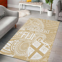 Custom Indo Fijians Area Rug Fiji ke Hindustani Polyneisan Paisley Beige Style