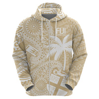 Custom Indo Fijians Hoodie Fiji ke Hindustani Polyneisan Paisley Beige Style