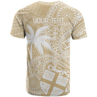 Custom Indo Fijians T Shirt Fiji ke Hindustani Polyneisan Paisley Beige Style