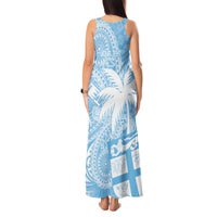 Custom Indo Fijians Tank Maxi Dress Fiji ke Hindustani Polyneisan Paisley Blue Style LT9 - Polynesian Pride
