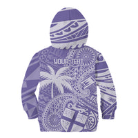 Custom Indo Fijians Kid Hoodie Fiji ke Hindustani Polyneisan Paisley Purple Style