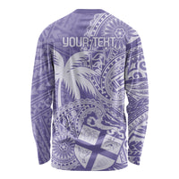Custom Indo Fijians Long Sleeve Shirt Fiji ke Hindustani Polyneisan Paisley Purple Style