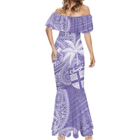 Custom Indo Fijians Mermaid Dress Fiji ke Hindustani Polyneisan Paisley Purple Style LT9 - Polynesian Pride