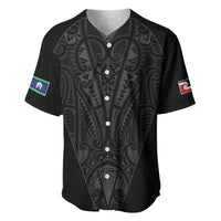Queensland Maori Rugby Nga Hau e Wha Baseball Jersey Black Motif