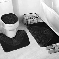 Queensland Maori Rugby Nga Hau e Wha Bathroom Set Black Motif LT9 Mat Set Only (3 pcs) One Size Black - Polynesian Pride
