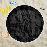 Queensland Maori Rugby Nga Hau e Wha Beach Blanket Black Motif