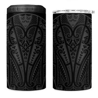 Queensland Maori Rugby Nga Hau e Wha 4 in 1 Can Cooler Tumbler Black Motif