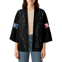 Queensland Maori Rugby Nga Hau e Wha Kimono Black Motif - Polynesian Pride